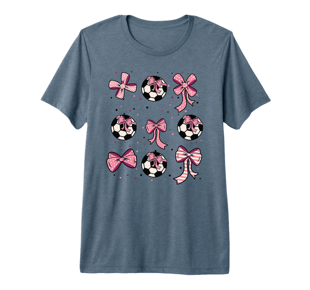 Soccer Ball Coquette Bow Game Day Soccer T-Shirt - Minimalist Print Unisex