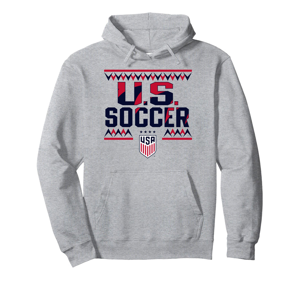 U S Soccer Sharktooth Gray Uswnt Hoodie - Novelty Apparel Unisex