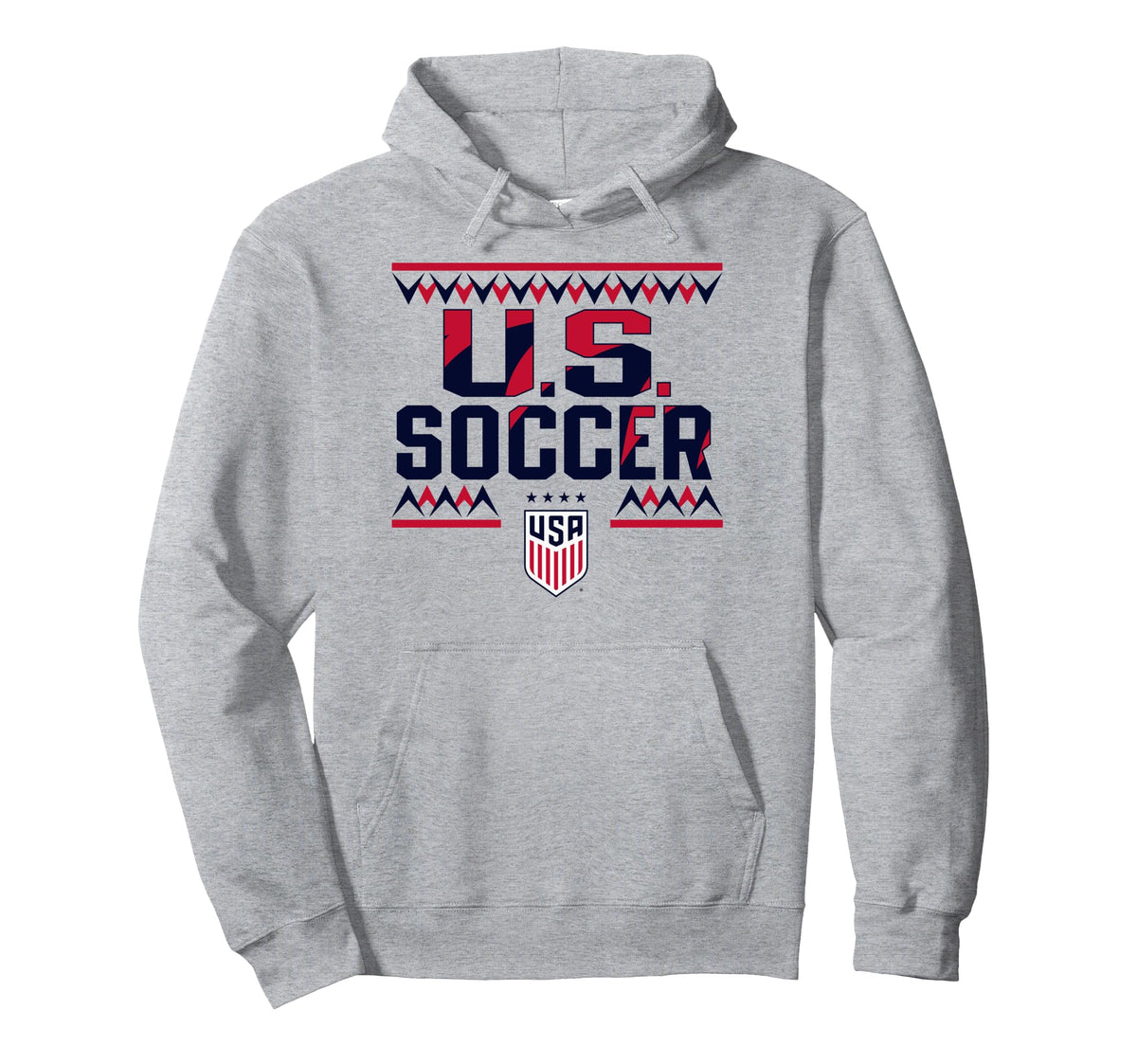 U S Soccer Sharktooth Gray Uswnt Hoodie - Novelty Apparel Unisex