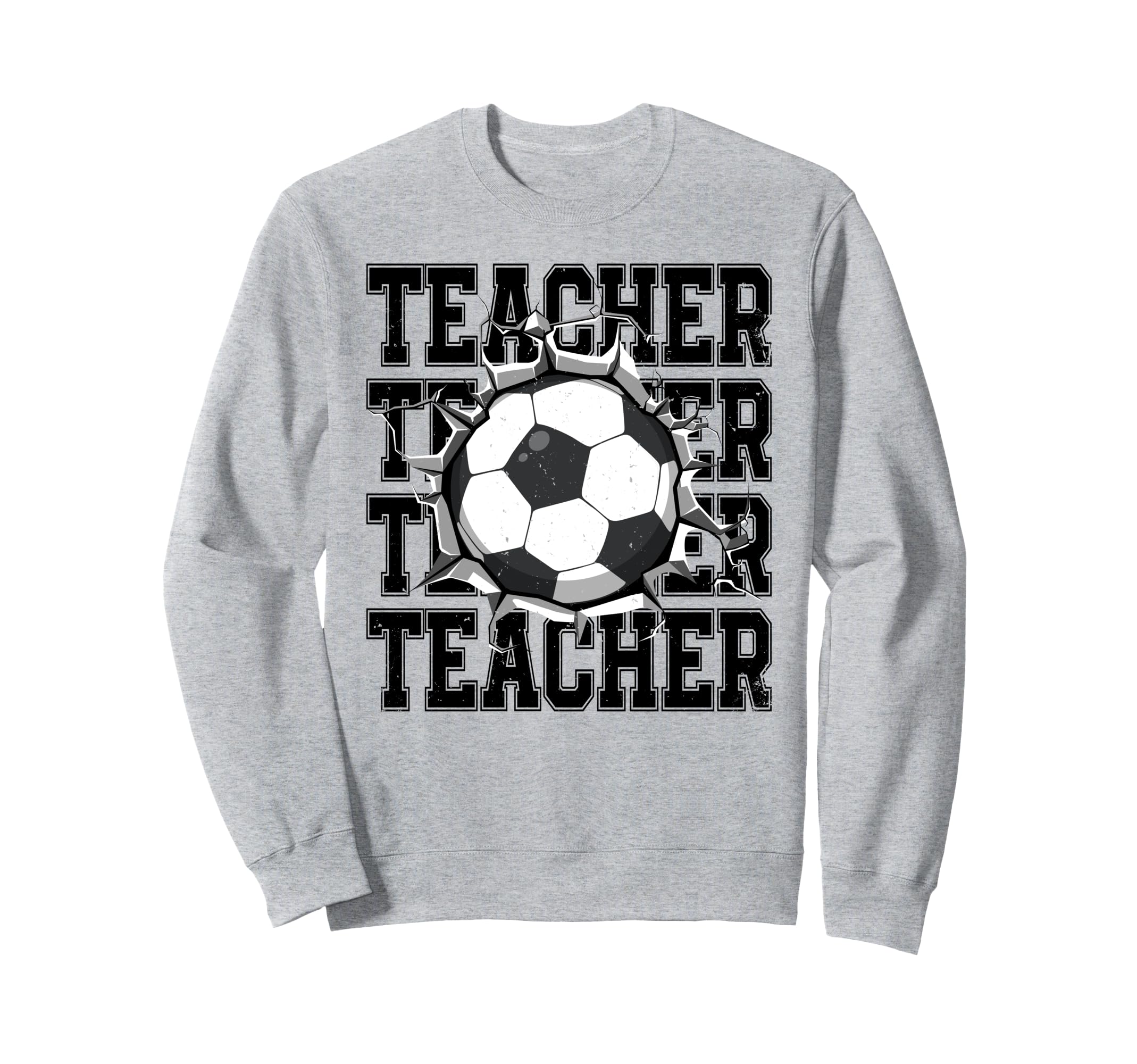 Soccer Teacher Cracked Wall Sweatshirt - Aesthetic Graphic Men Women