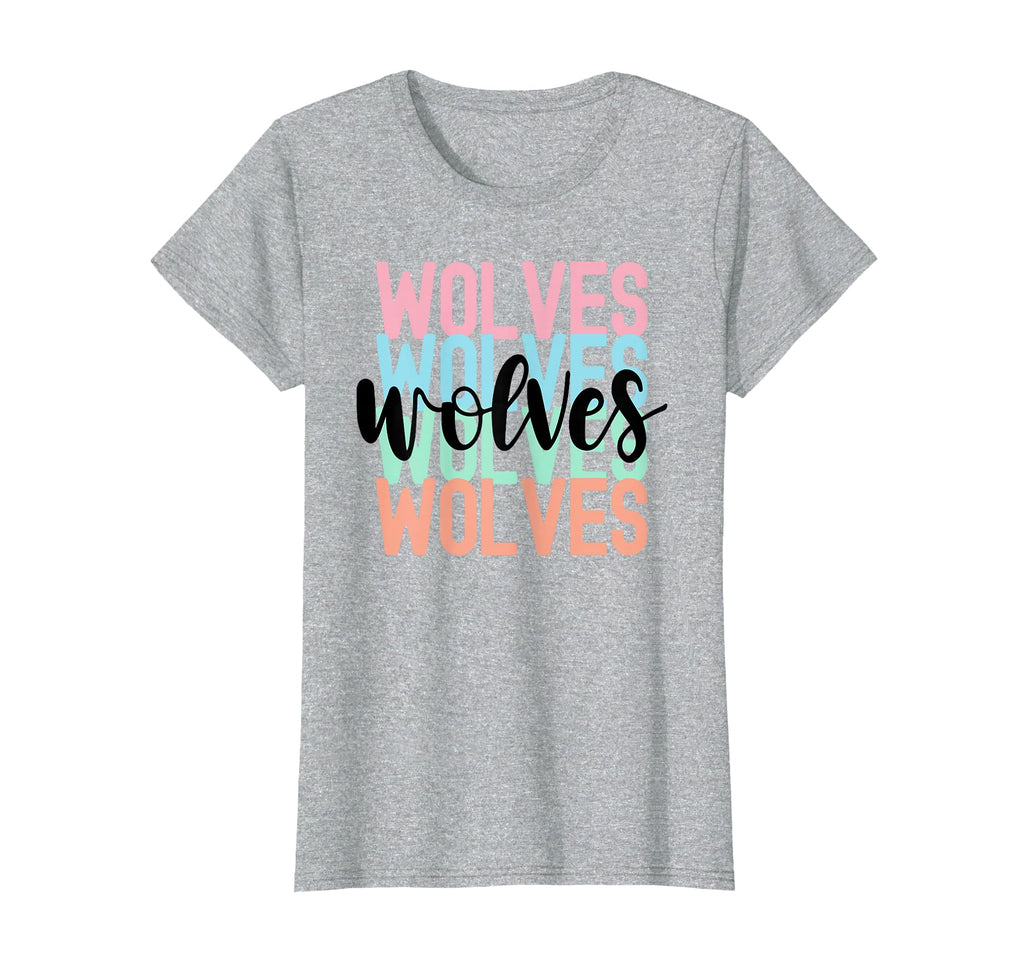 Wolves Team Mascot School Spirit Game T-Shirt - Custom Art Print Unisex