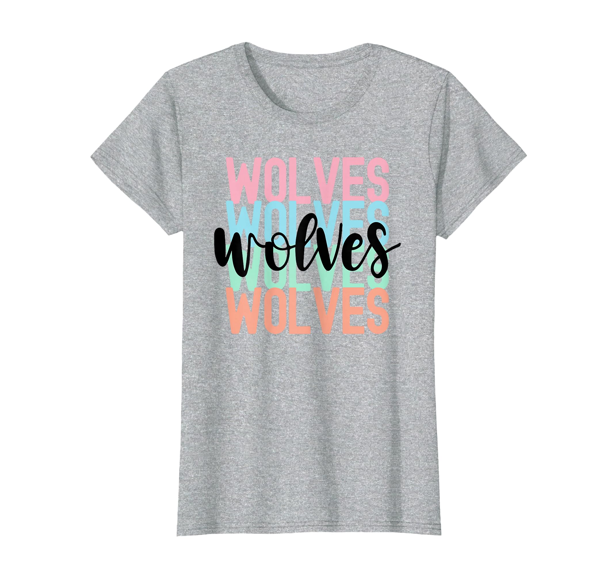 Wolves Team Mascot School Spirit Game T-Shirt - Custom Art Print Unisex