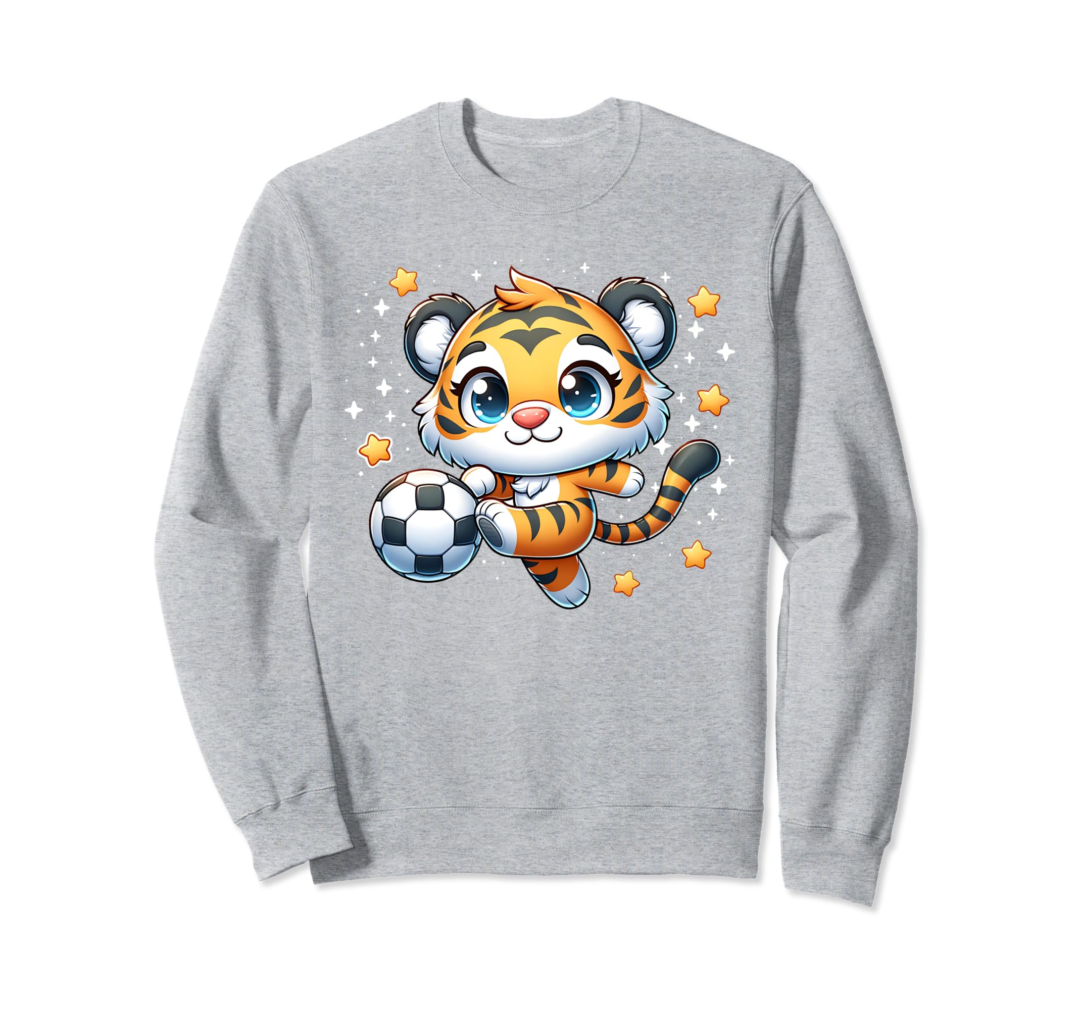 Soccer Player Tiger Cub Kicking Sweatshirt - Aesthetic Graphic Unisex