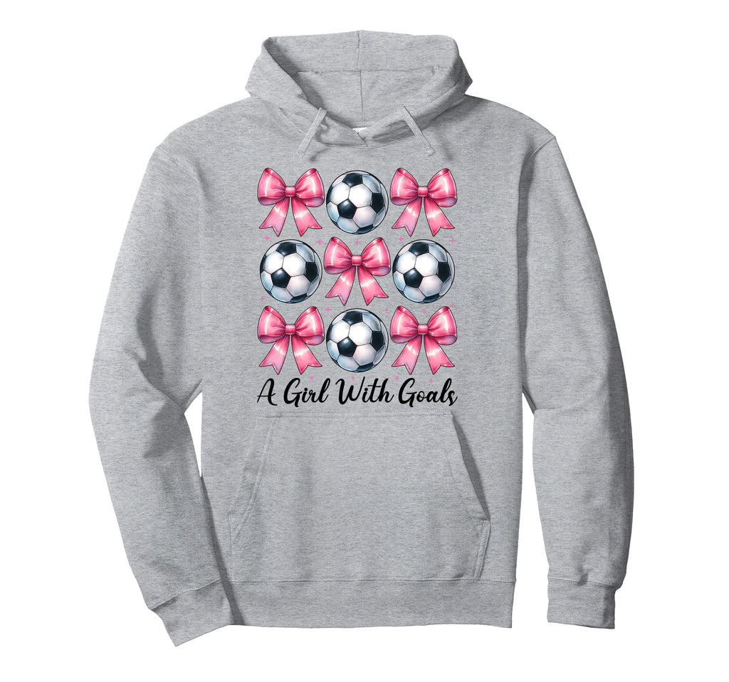 Goals Soccer Coquette Bow Hoodie - Trendy Graphic Men Women