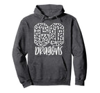 Dragons Team Mascot School Spirit Game Hoodie - Minimalist Print Unisex
