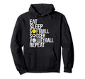 Eat Sleep Softball Soccer Volleyball Repeat Hoodie - Trendy Graphic Unisex