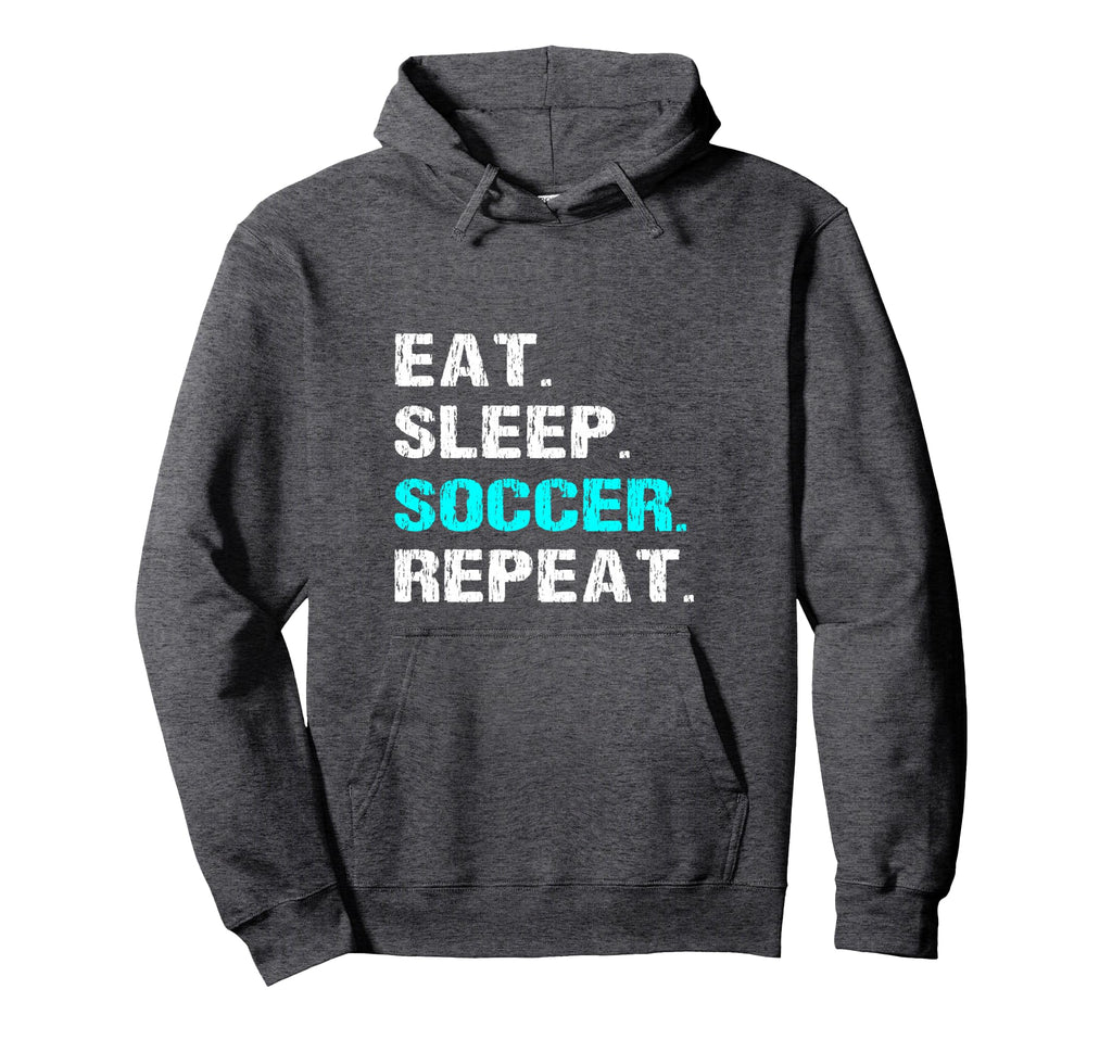 Eat Sleep Soccer Repeat Funny Player Hoodie - Graphic Print Men Women