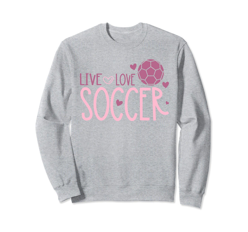 Soccer Soccer Player Live Love Sweatshirt - Minimalist Print for Adults
