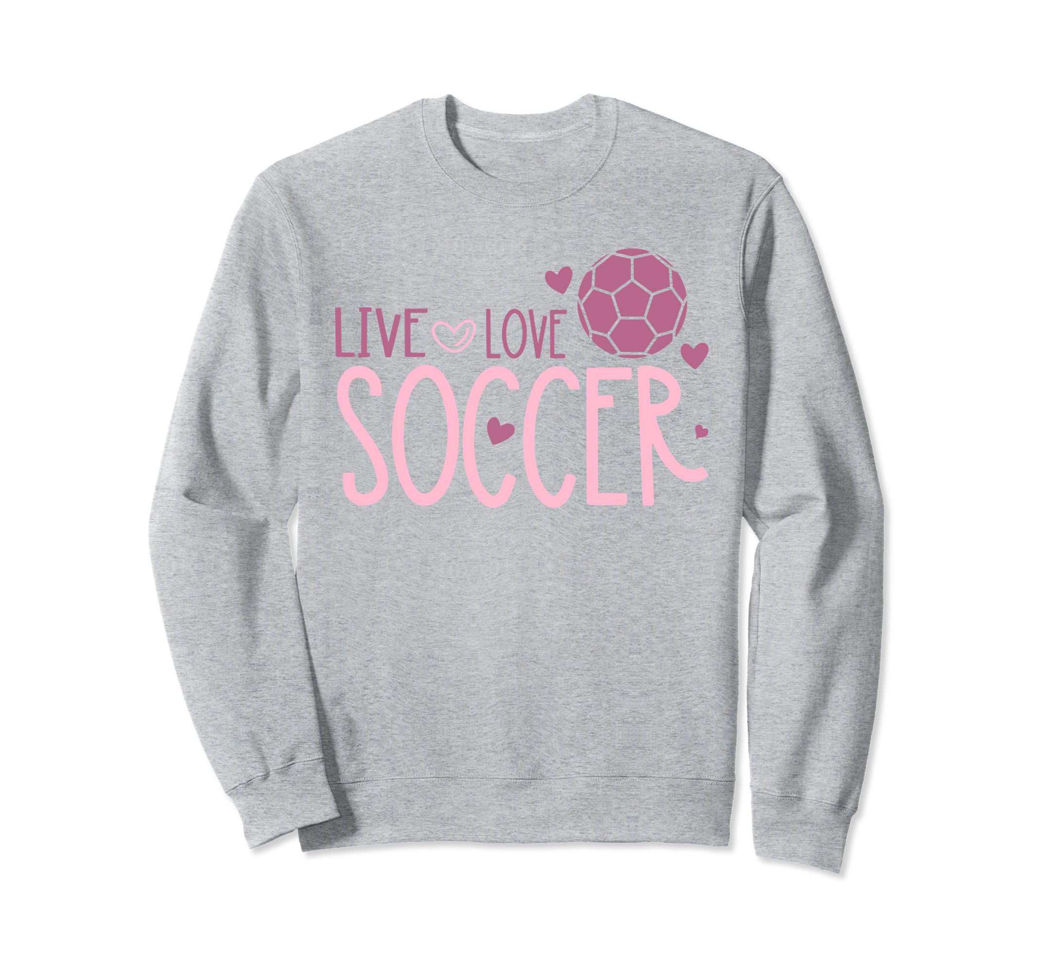 Soccer Soccer Player Live Love Sweatshirt - Minimalist Print for Adults