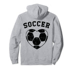 Love Soccer Soccer Ball Heart Mom Hoodie - Streetwear Style for Adults