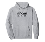 Hippe Peace Love Soccer Symbol Peace Hoodie - Unique Graphic for Adults