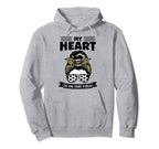 My Heart Is That Field Messy Bun Soccer Hoodie - Unique Graphic Men Women
