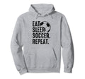Eat Sleep Soccer Repeat Distressed Hoodie - Graphic Print Unisex