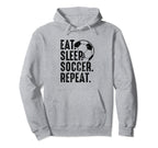 Eat Sleep Soccer Repeat Distressed Hoodie - Graphic Print Unisex