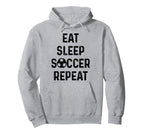 Eat Sleep Soccer Repeat Soccer Player Hoodie - Minimalist Print Men Women