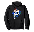 Dabbing Soccer Uruguay Jersey Floral Hoodie - Graphic Print Unisex
