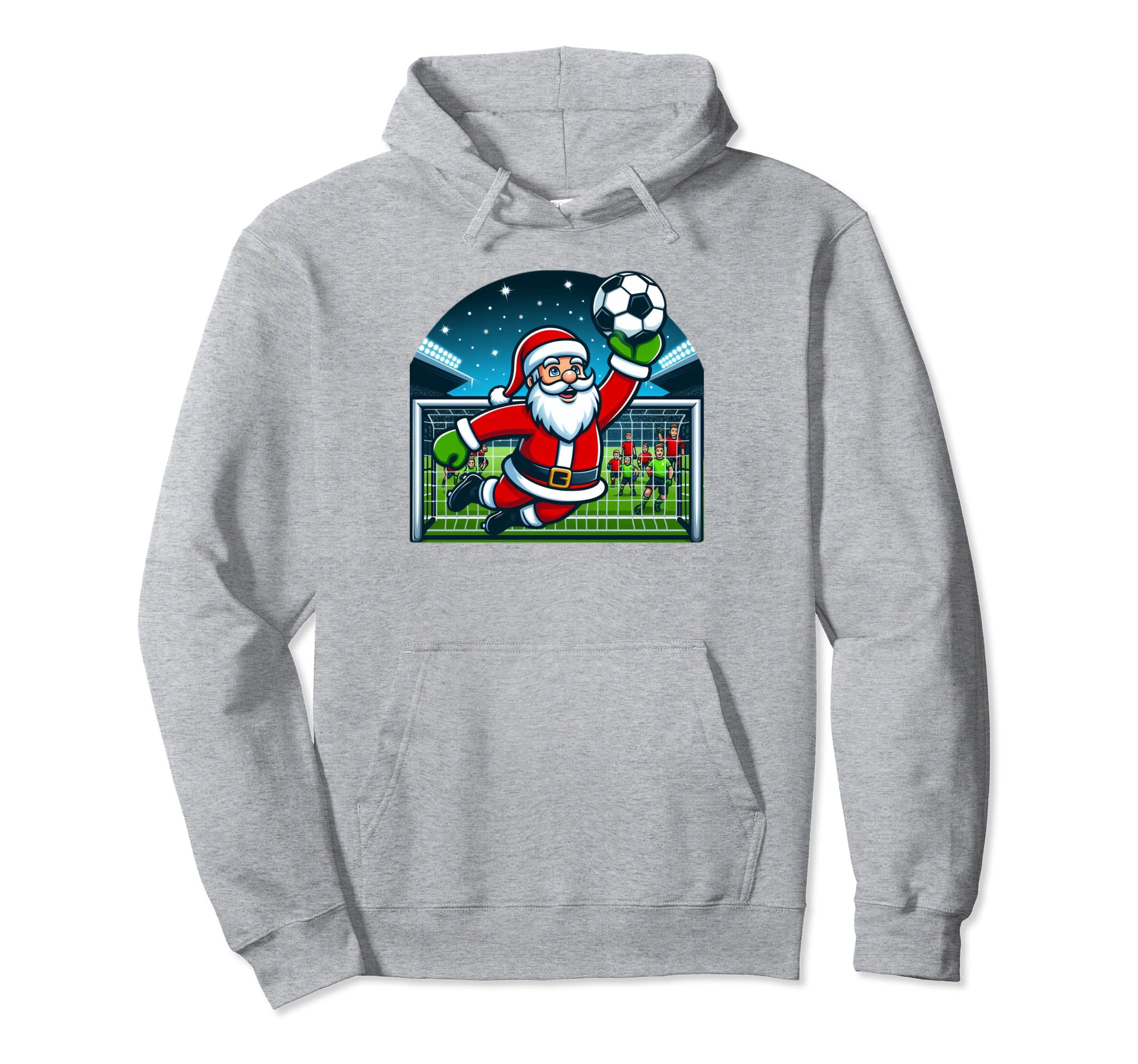 Goalkeeper Soccer Santa Hoodie - Fun Novelty Design Unisex