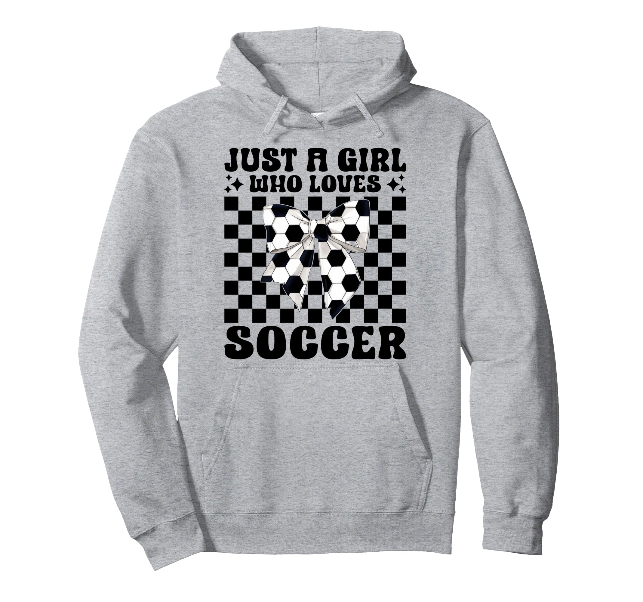 Just Who Loves Soccer Coquette Bow Hoodie - Novelty Apparel for Adults