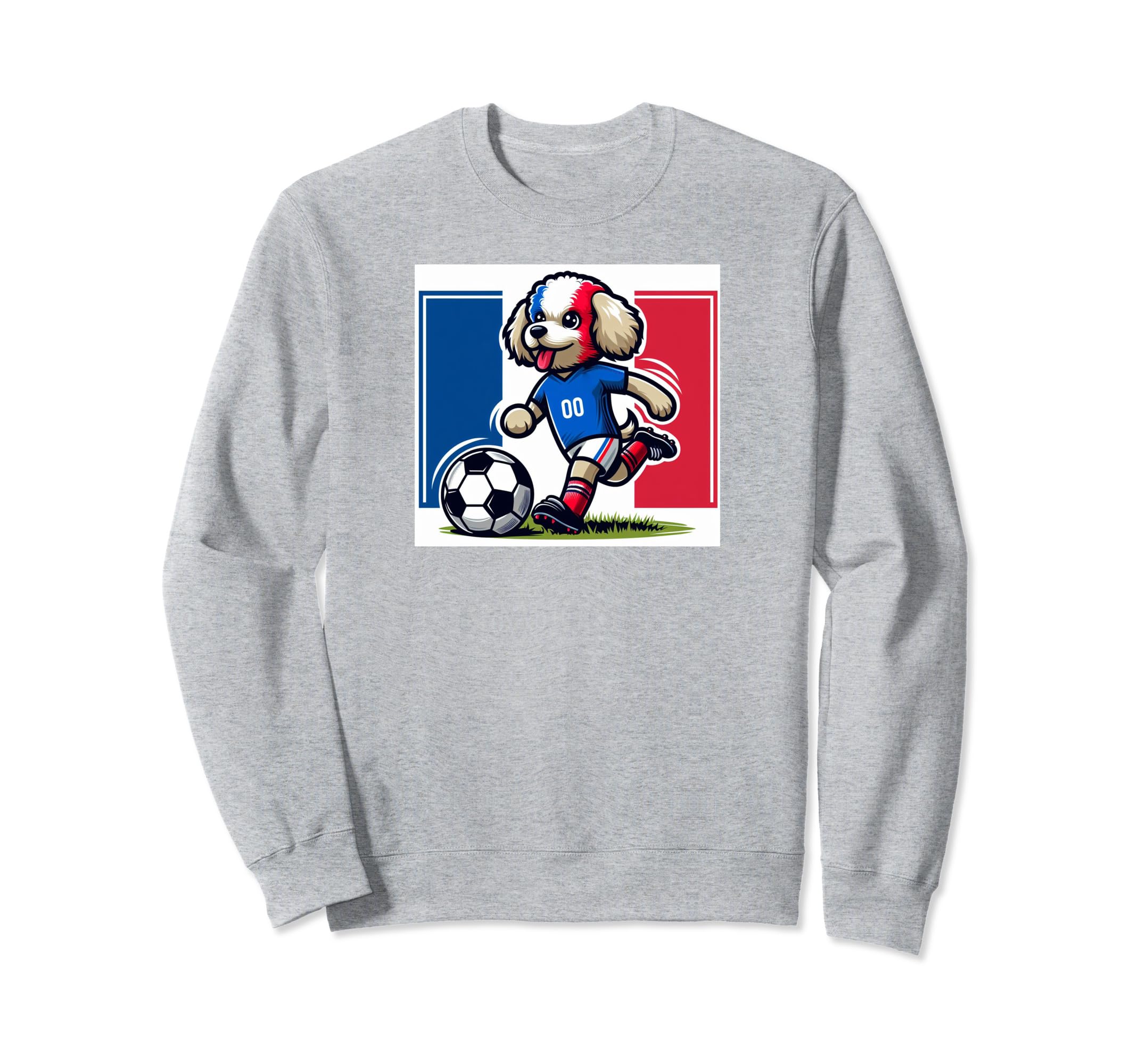 Poodle Loves Soccer Sweatshirt - Aesthetic Graphic for Adults