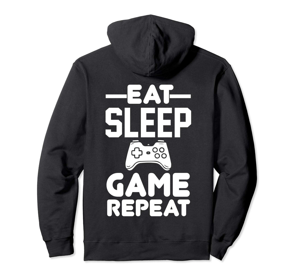 Eat Sleep Game Repeat Hoodie - Fun Novelty Design Unisex