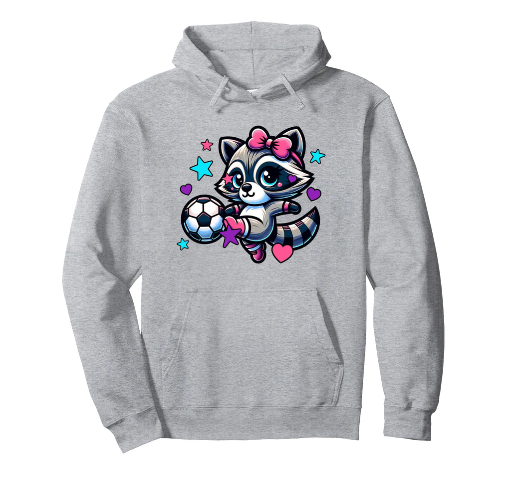 Soccer Raccoon Coquette Bow Trendy And Hoodie - Novelty Apparel for Adults
