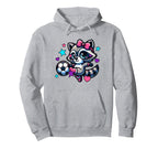 Soccer Raccoon Coquette Bow Trendy And Hoodie - Novelty Apparel for Adults