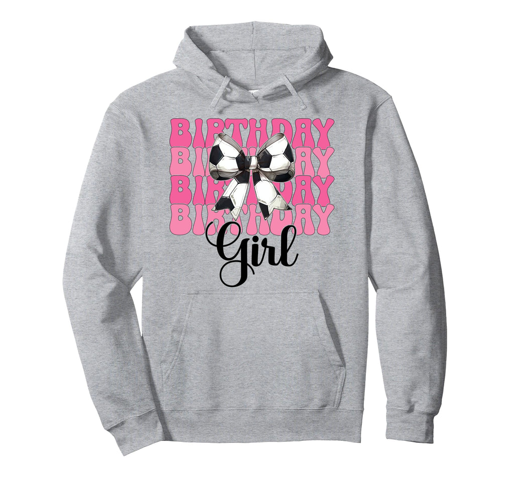 Birthday Soccer Coquette Bow Hoodie - Graphic Print Unisex