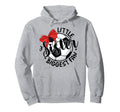 Soccer Little Sister Biggest Fan Bow Hoodie - Graphic Print Men Women