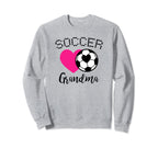 Soccer Grandma Love Heart Nana Granny Sweatshirt - Unique Graphic Unisex