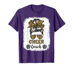 Cheer Coach Leopard Messy Bun T-Shirt - Custom Art Print Men Women