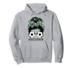 Soccer Mom Messy Bun Sports Momlife Hoodie - Unique Graphic for Adults