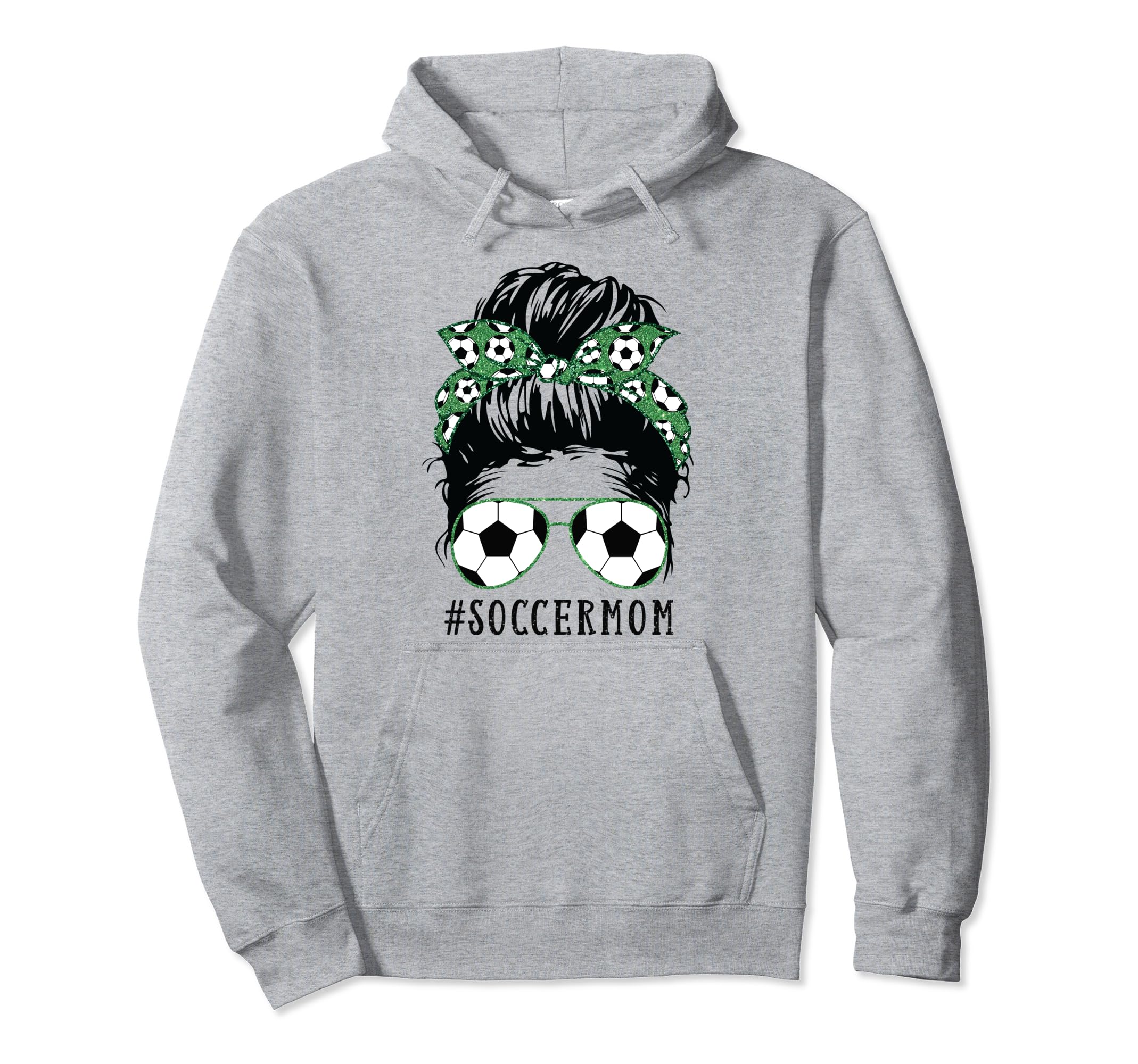 Soccer Mom Messy Bun Sports Momlife Hoodie - Unique Graphic for Adults