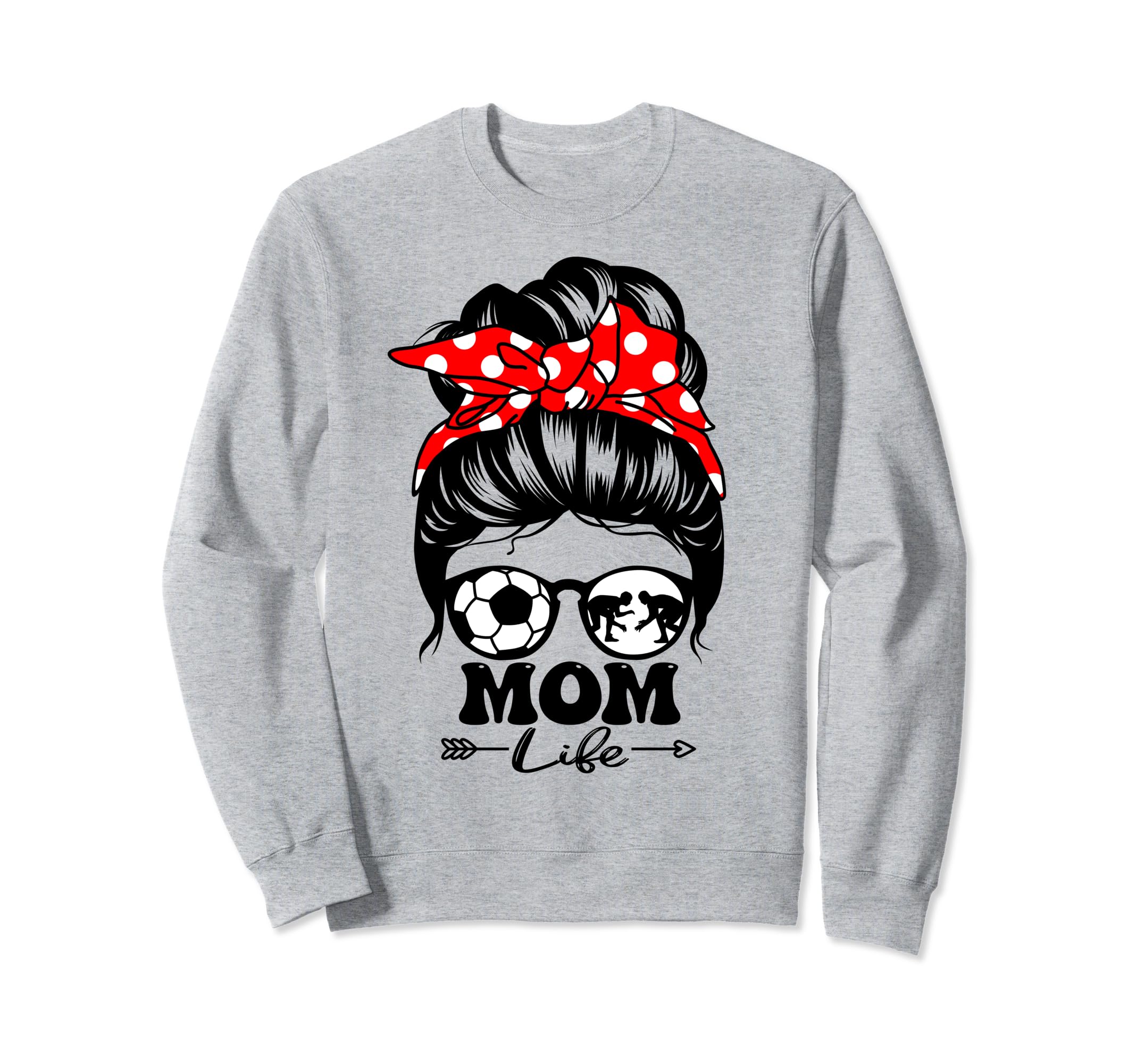 Mom Life Messy Bun Hair Funny Sweatshirt - Aesthetic Graphic Unisex