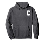Sports Team Captain Letter C Hoodie - Trendy Graphic for Adults