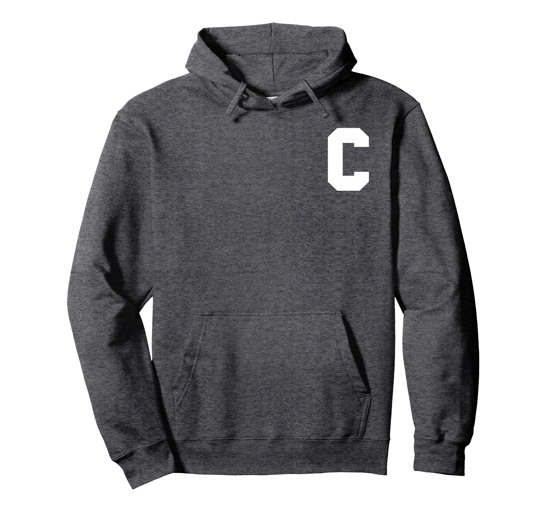 Sports Team Captain Letter C Hoodie - Trendy Graphic for Adults