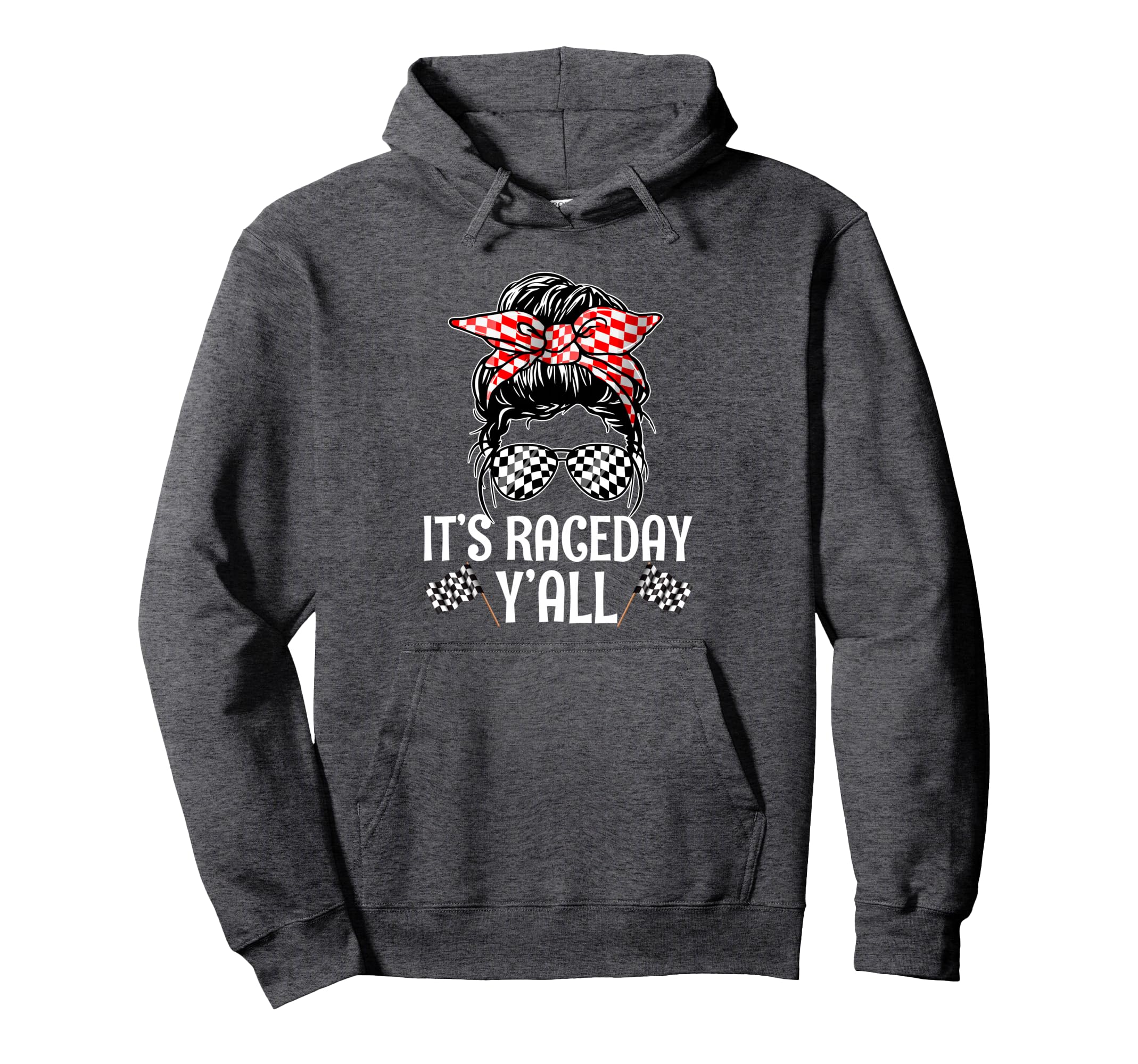 Its Race Day Yall Checkered Flag Hoodie - Custom Art Print for Adults