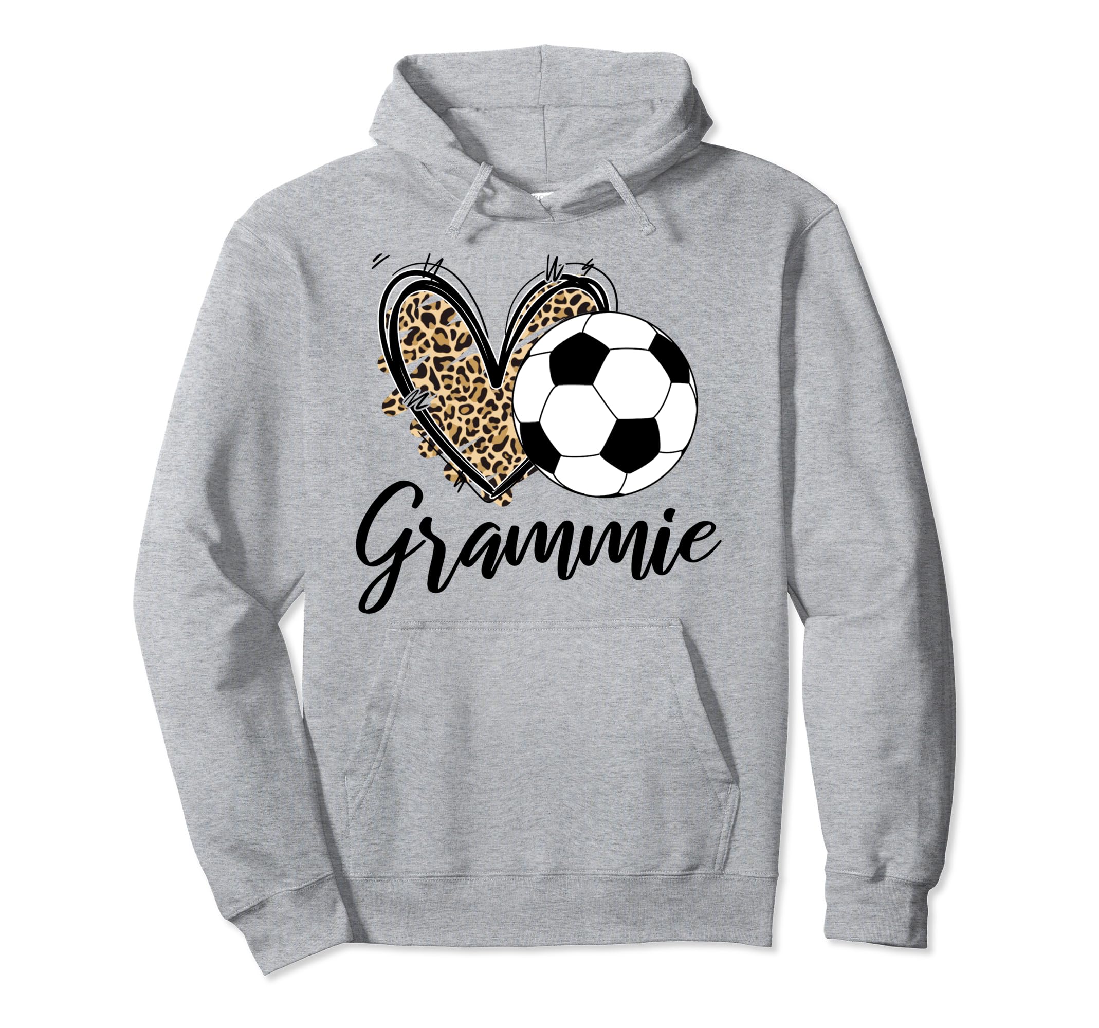 Soccer Grammie Leopard Heart Grammie Hoodie - Streetwear Style Unisex