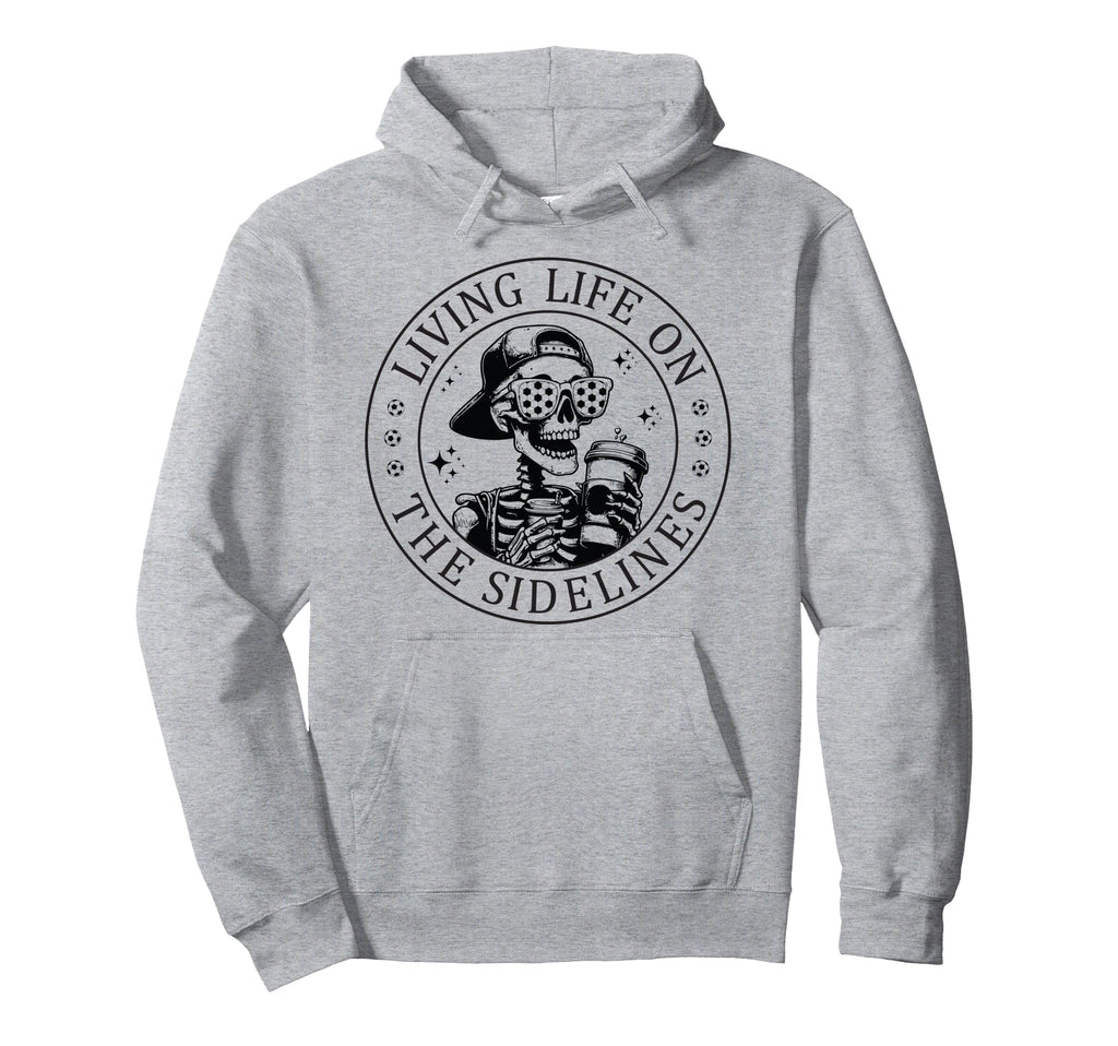 Skeleton Soccer Mom Coffee Living Life Hoodie - Novelty Apparel for Adults