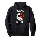 Ball Soccer Basketball Volleyball Funny Hoodie - Graphic Print for Adults
