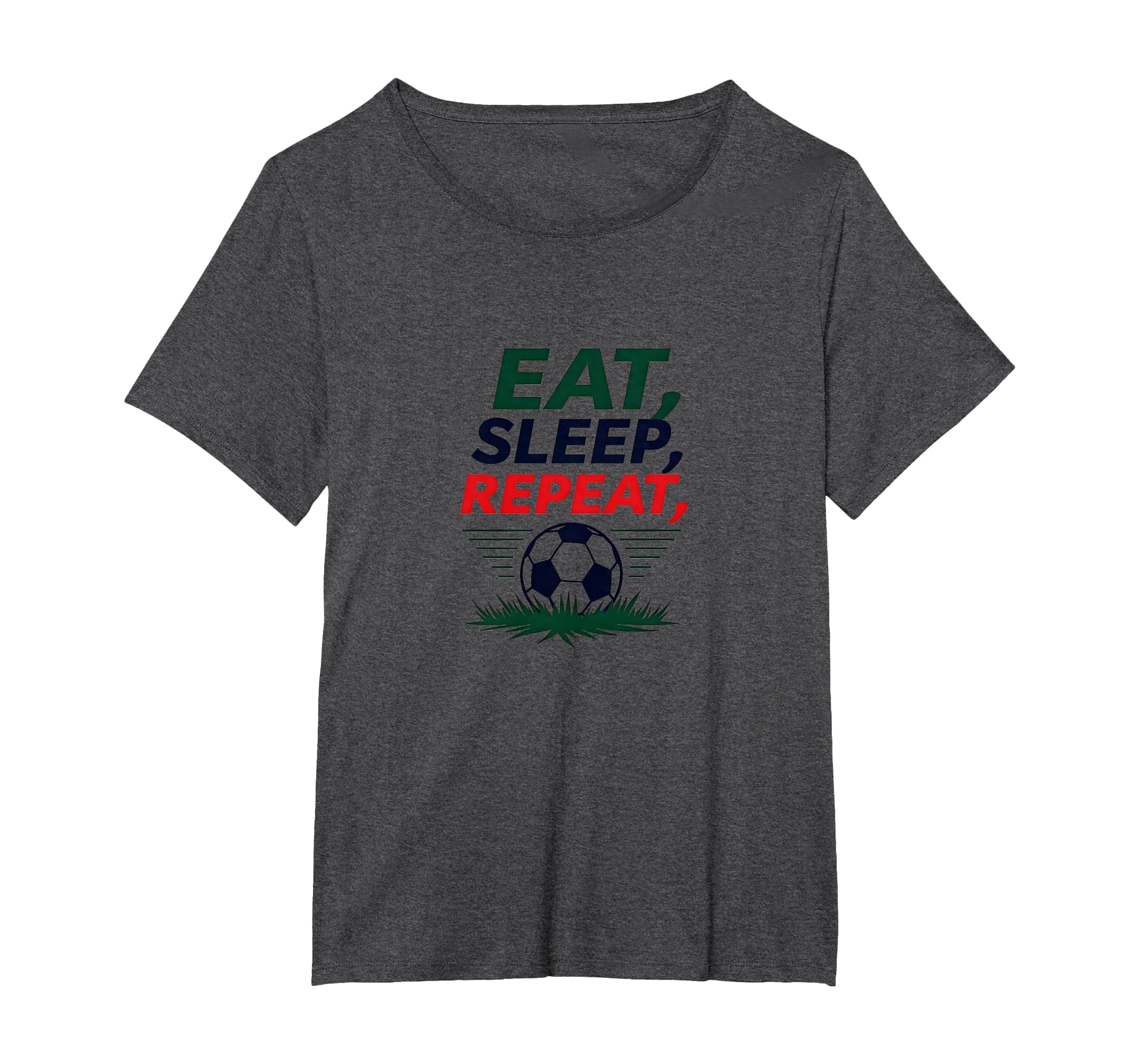 Eat Sleep Soccer Repeat Funny Sports T-Shirt - Minimalist Print for Adults