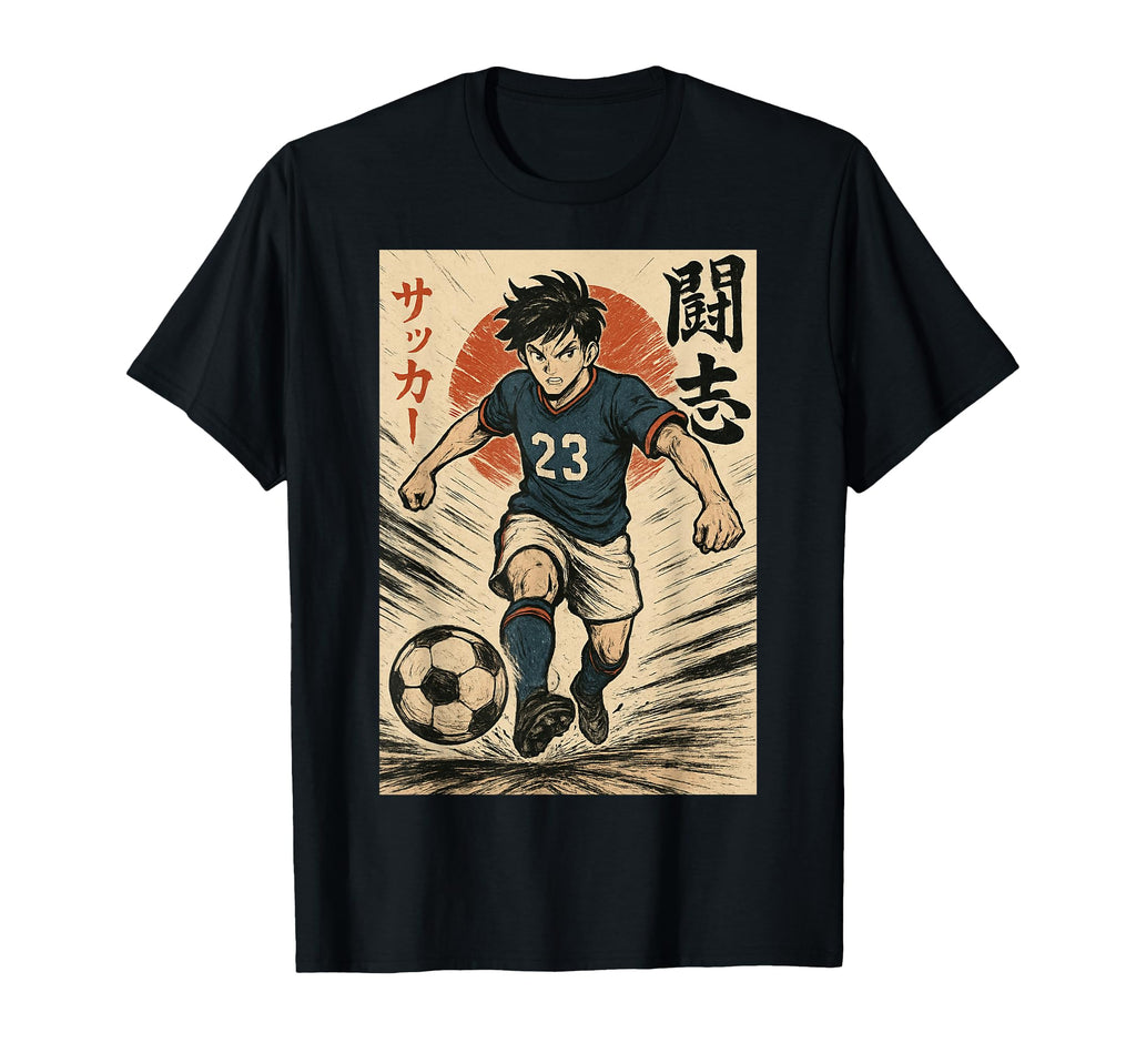 Manga Soccer Striker Football Player T-Shirt - Novelty Apparel Men Women