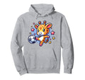 Giraffe Soccer Player Kicking Hoodie - Casual Everyday Wear for Adults
