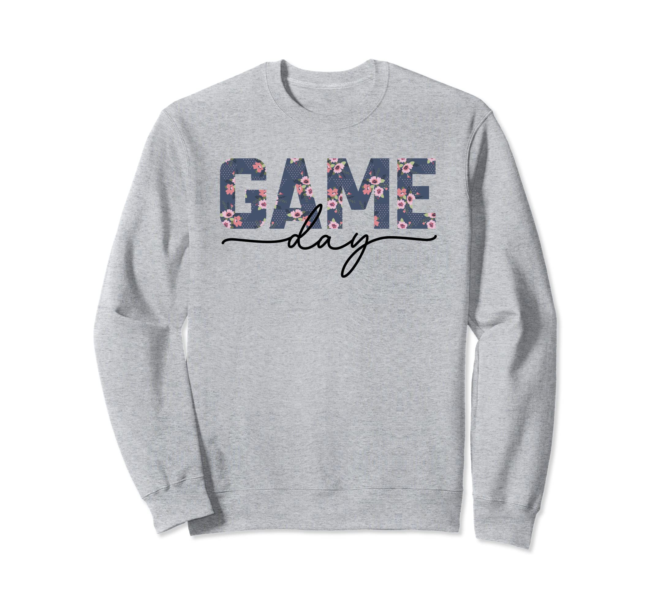 Game Day Spirit Blue Floral Sweatshirt - Custom Art Print for Adults