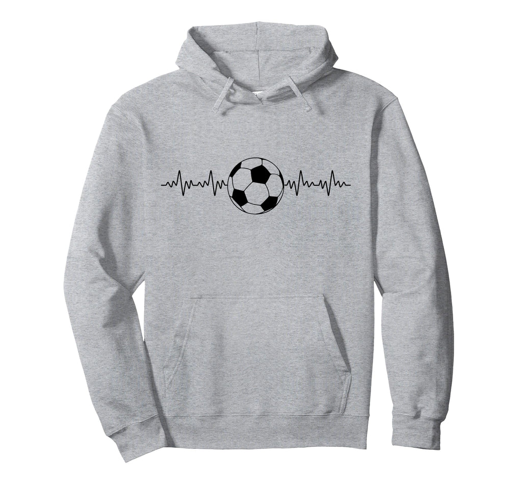 Football Heartbeat Soccer Lovers Hoodie - Trendy Graphic for Adults
