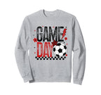 Game Day Soccer Season Checkered Sweatshirt - Custom Art Print for Adults