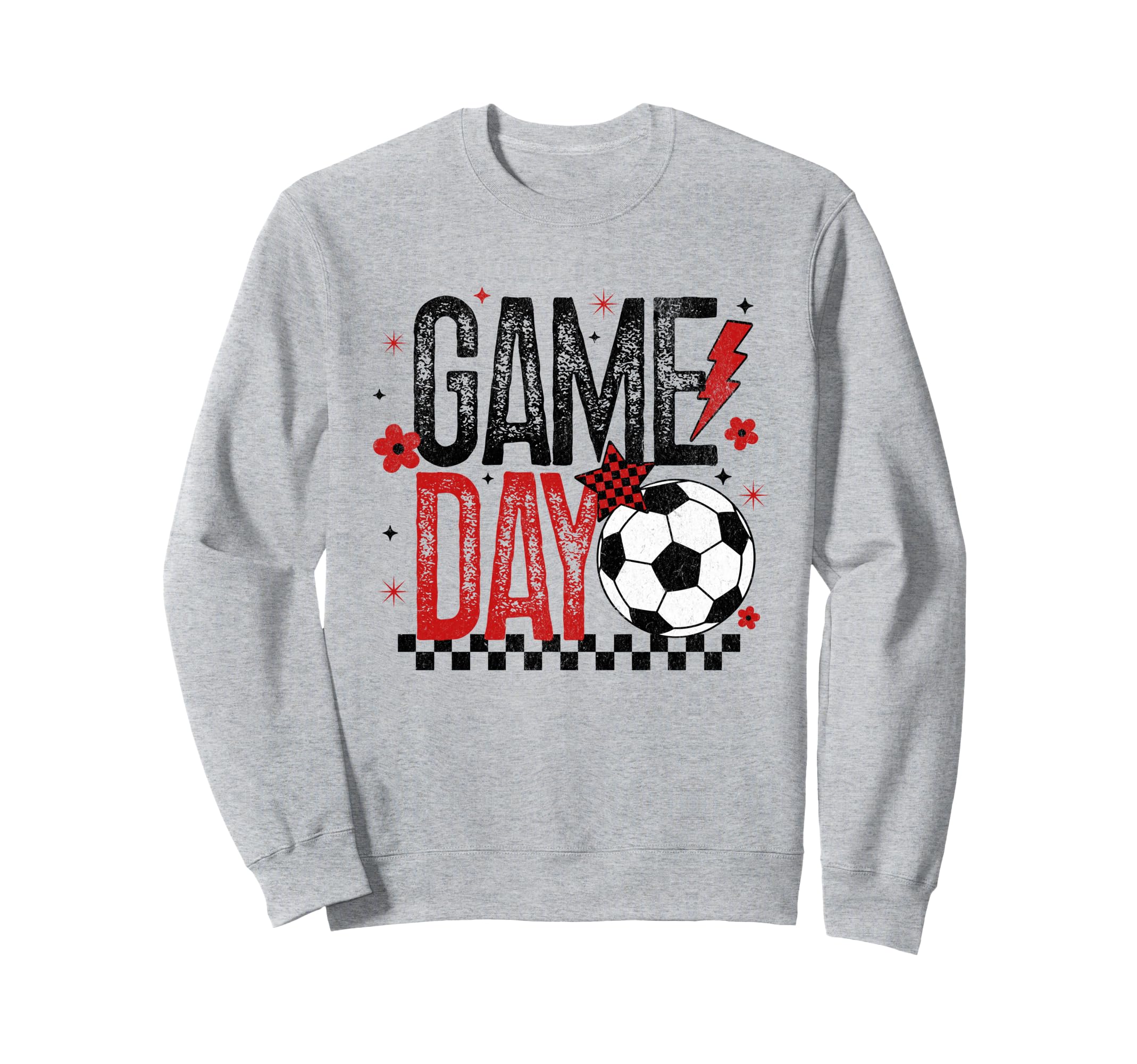 Game Day Soccer Season Checkered Sweatshirt - Custom Art Print for Adults