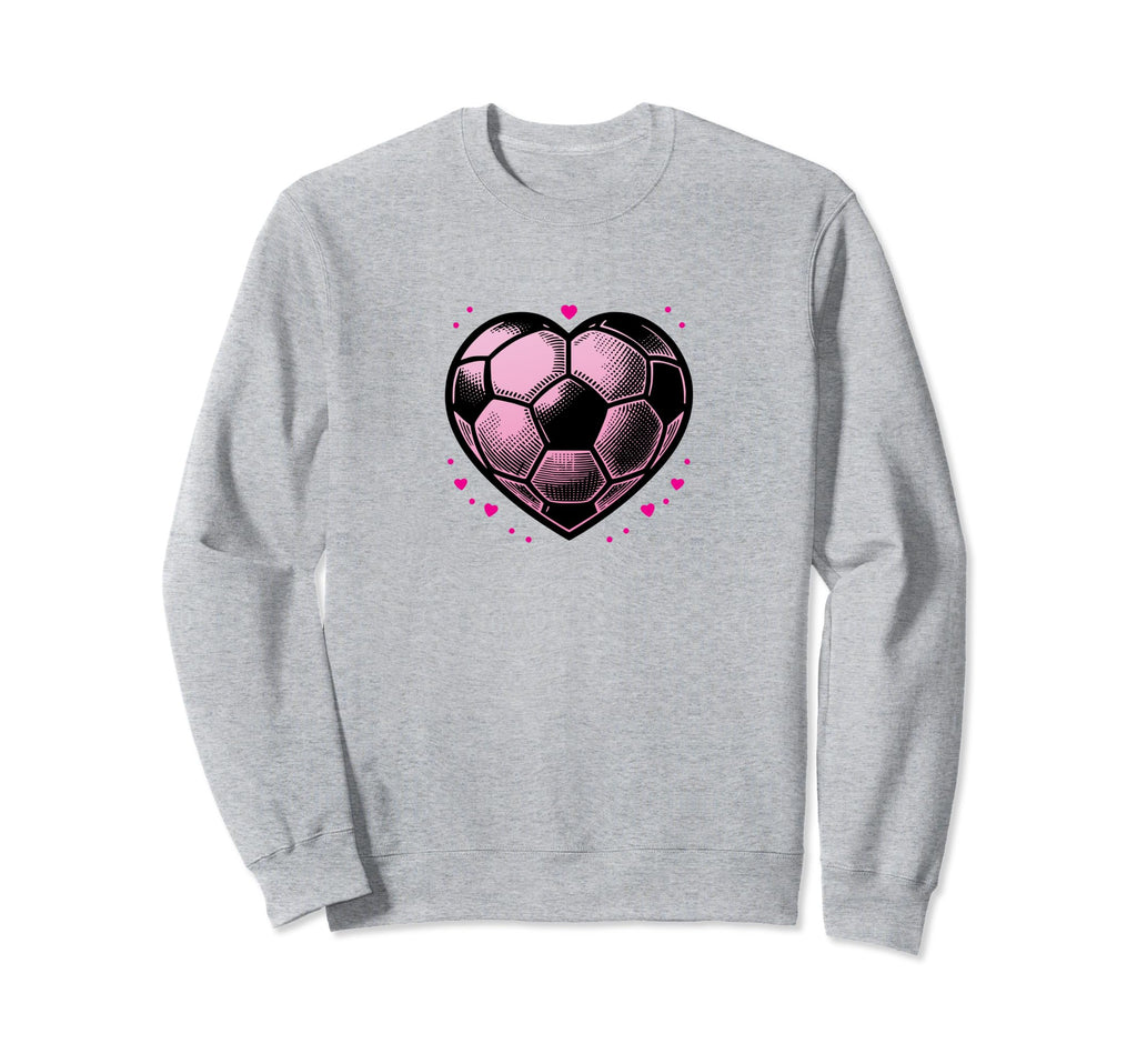 Soccer Ball Hearts Mom Fan Casual Sweatshirt - Aesthetic Graphic Men Women
