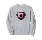 Soccer Ball Hearts Mom Fan Casual Sweatshirt - Aesthetic Graphic Men Women