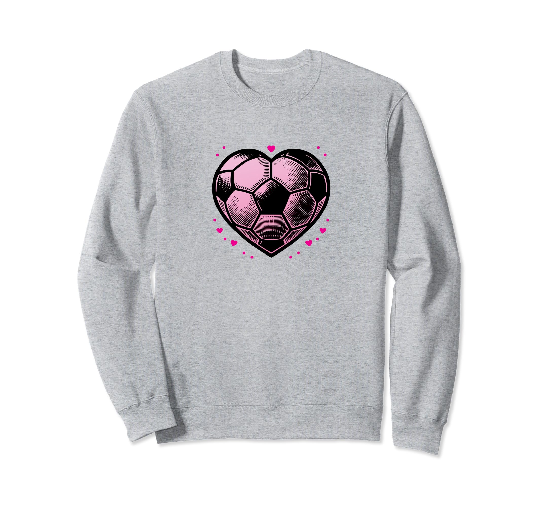 Soccer Ball Hearts Mom Fan Casual Sweatshirt - Aesthetic Graphic Men Women
