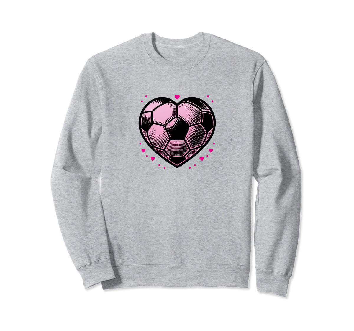 Soccer Ball Hearts Mom Fan Casual Sweatshirt - Novelty Apparel Men Women